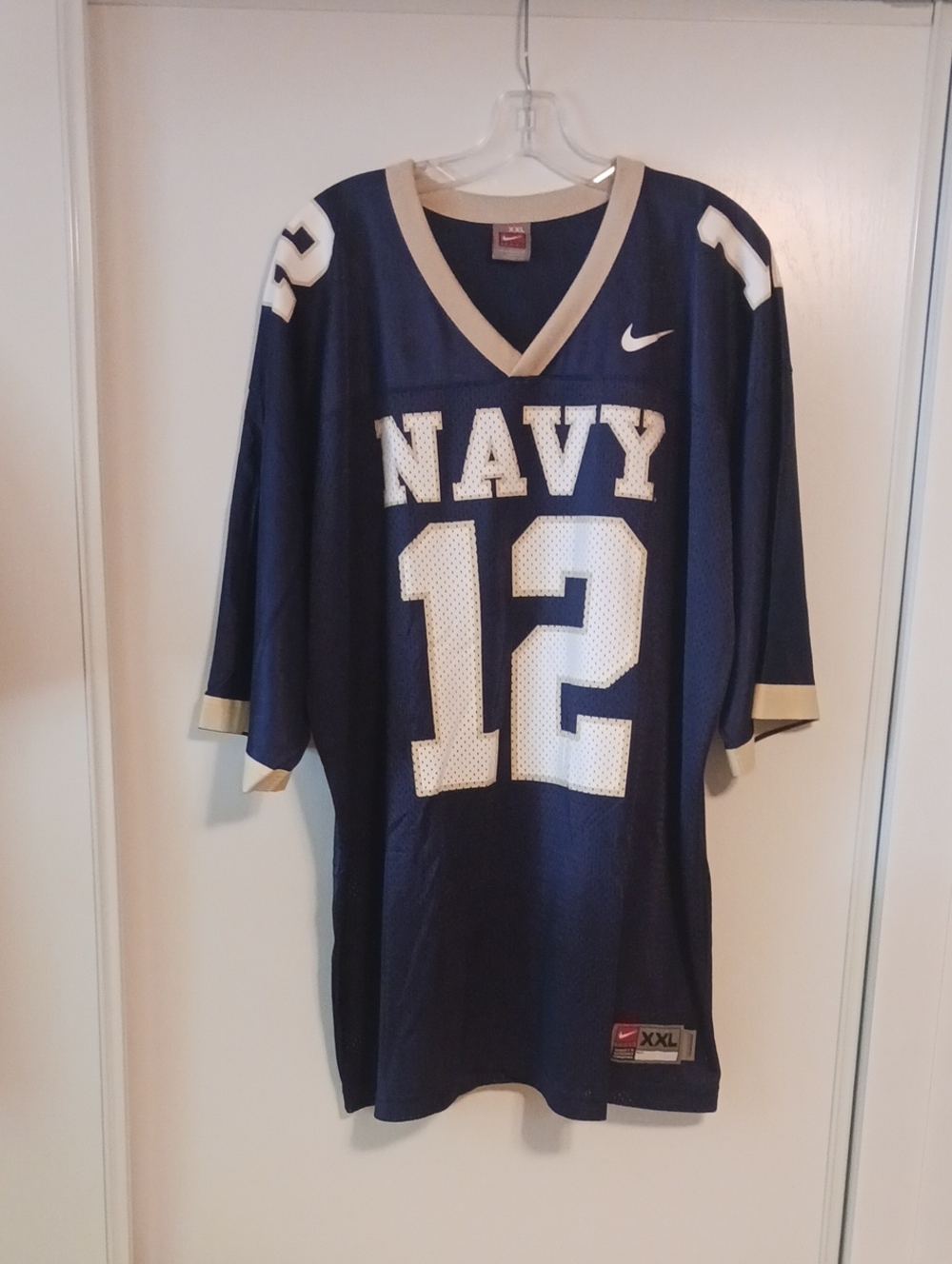 Nike Navy Blue Football Jersey with White Numbers